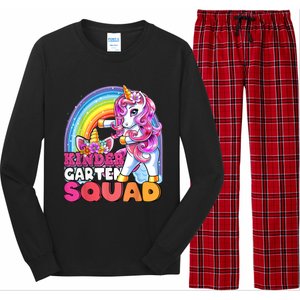 Kindergarten Squad Flossing Unicorn Back To School Long Sleeve Pajama Set