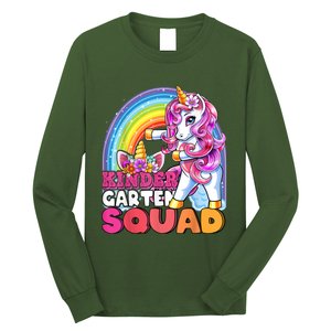 Kindergarten Squad Flossing Unicorn Back To School Long Sleeve Shirt