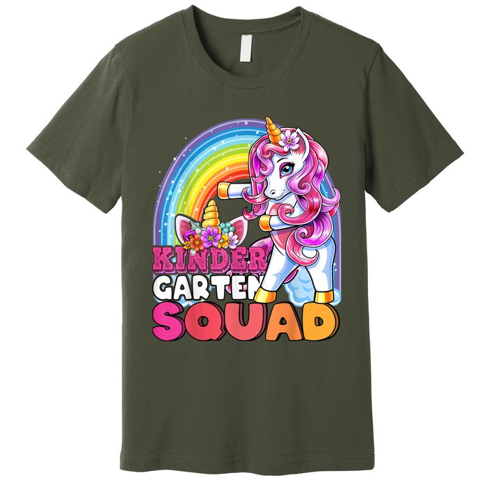 Kindergarten Squad Flossing Unicorn Back To School Premium T-Shirt