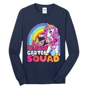 Kindergarten Squad Flossing Unicorn Back To School Tall Long Sleeve T-Shirt