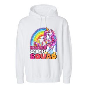 Kindergarten Squad Flossing Unicorn Back To School Garment-Dyed Fleece Hoodie