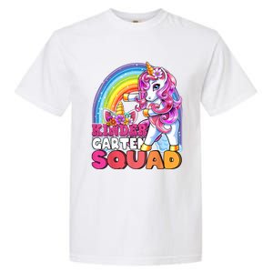 Kindergarten Squad Flossing Unicorn Back To School Garment-Dyed Heavyweight T-Shirt