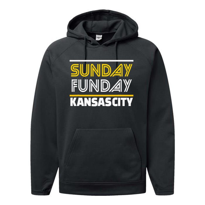 Kc Sunday Funday Kansas City Sunday Funday Performance Fleece Hoodie