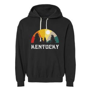 Kentucky Souvenir Forest Evergreen Sunset Nature Lover Garment-Dyed Fleece Hoodie