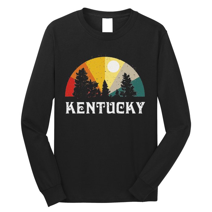 Kentucky Souvenir Forest Evergreen Sunset Nature Lover Long Sleeve Shirt