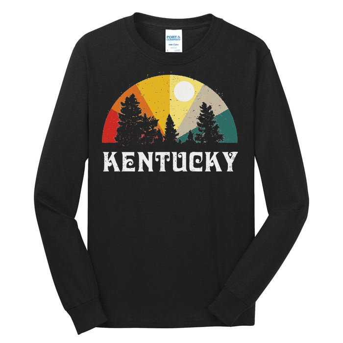 Kentucky Souvenir Forest Evergreen Sunset Nature Lover Tall Long Sleeve T-Shirt