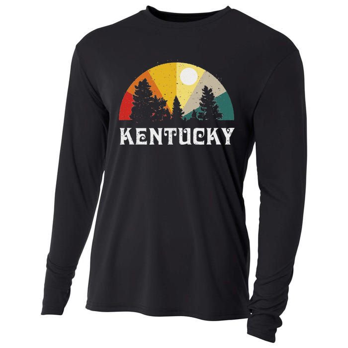 Kentucky Souvenir Forest Evergreen Sunset Nature Lover Cooling Performance Long Sleeve Crew