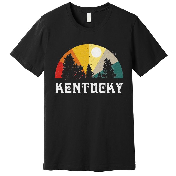 Kentucky Souvenir Forest Evergreen Sunset Nature Lover Premium T-Shirt