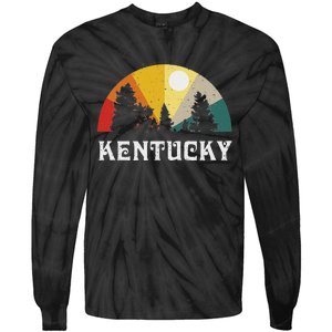 Kentucky Souvenir Forest Evergreen Sunset Nature Lover Tie-Dye Long Sleeve Shirt