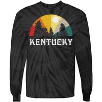 Kentucky Souvenir Forest Evergreen Sunset Nature Lover Tie-Dye Long Sleeve Shirt