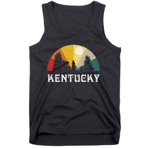 Kentucky Souvenir Forest Evergreen Sunset Nature Lover Tank Top