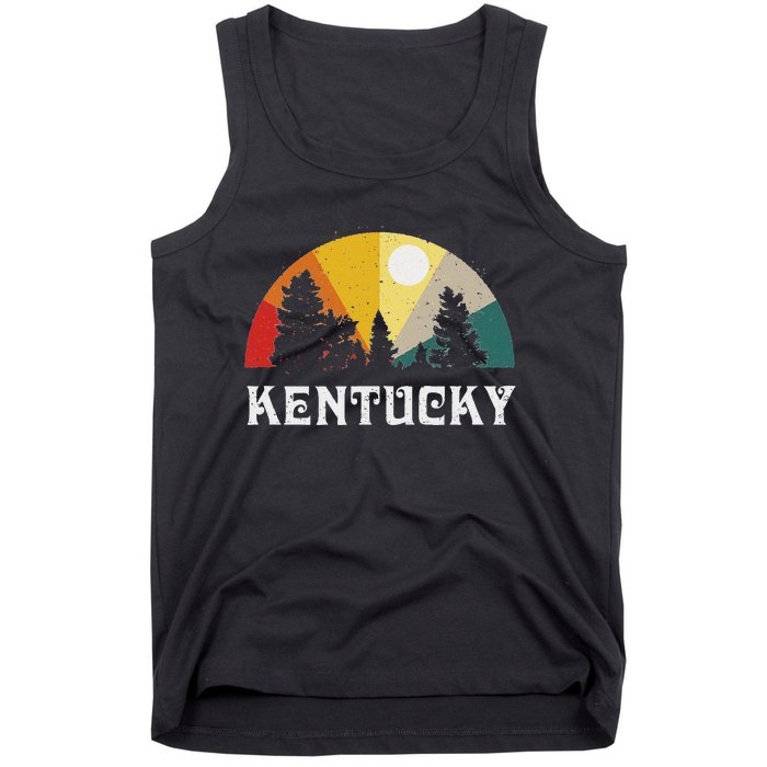 Kentucky Souvenir Forest Evergreen Sunset Nature Lover Tank Top