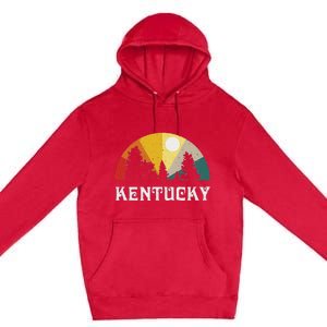 Kentucky Souvenir Forest Evergreen Sunset Nature Lover Premium Pullover Hoodie