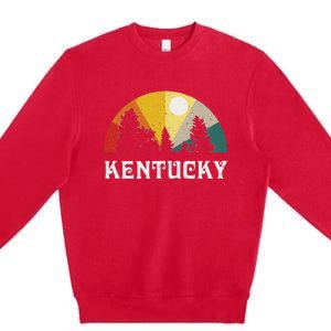 Kentucky Souvenir Forest Evergreen Sunset Nature Lover Premium Crewneck Sweatshirt