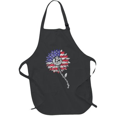 Kindness Sunflower Flag 4th July Patriotic Flower Plus Size Apron