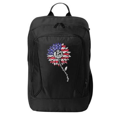 Kindness Sunflower Flag 4th July Patriotic Flower Plus Size City Backpack