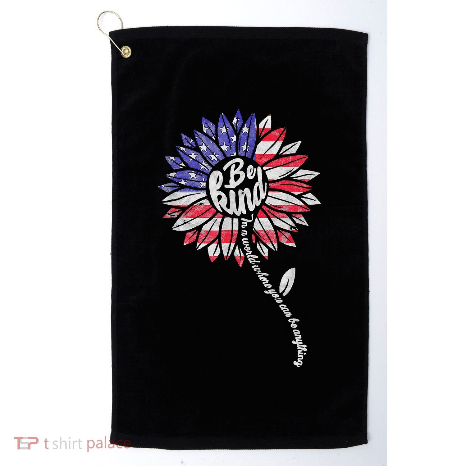 Kindness Sunflower Flag 4th July Patriotic Flower Plus Size Golf Towel