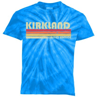 Kirkland Surname Funny Retro Vintage 80S Birthday Reunion Gift Kids Tie-Dye T-Shirt