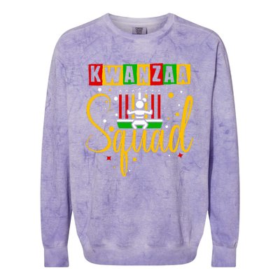 Kwanza Squad Family Christmas Afroamerican Happy Kwanzaa Colorblast Crewneck Sweatshirt