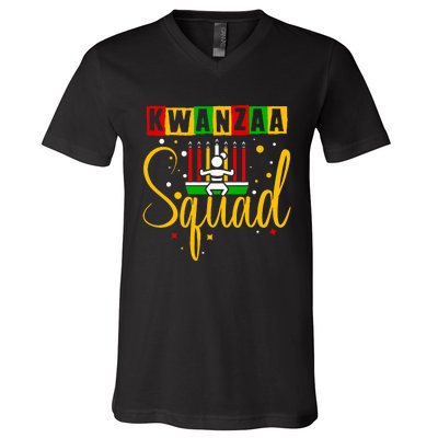 Kwanza Squad Family Christmas Afroamerican Happy Kwanzaa V-Neck T-Shirt