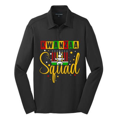 Kwanza Squad Family Christmas Afroamerican Happy Kwanzaa Silk Touch Performance Long Sleeve Polo