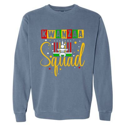 Kwanza Squad Family Christmas Afroamerican Happy Kwanzaa Garment-Dyed Sweatshirt