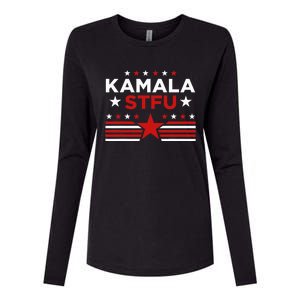 Kamala Stfu Funny Kamala Harris Usa Flag Womens Cotton Relaxed Long Sleeve T-Shirt