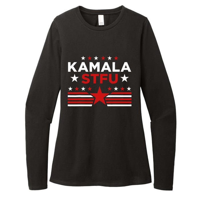 Kamala Stfu Funny Kamala Harris Usa Flag Womens CVC Long Sleeve Shirt