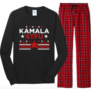 Kamala Stfu Funny Kamala Harris Usa Flag Long Sleeve Pajama Set