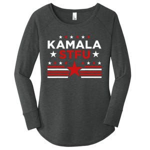 Kamala Stfu Funny Kamala Harris Usa Flag Women's Perfect Tri Tunic Long Sleeve Shirt