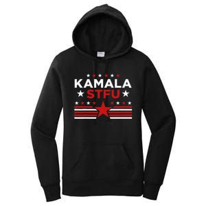 Kamala Stfu Funny Kamala Harris Usa Flag Women's Pullover Hoodie