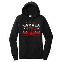 Kamala Stfu Funny Kamala Harris Usa Flag Women's Pullover Hoodie