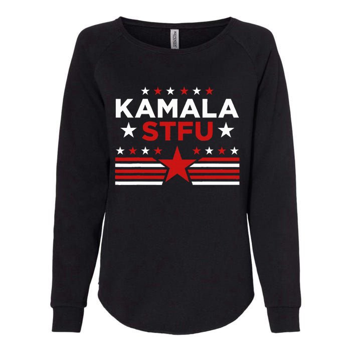 Kamala Stfu Funny Kamala Harris Usa Flag Womens California Wash Sweatshirt