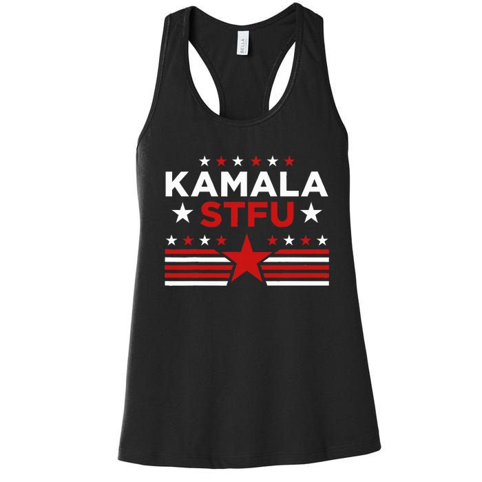 Kamala Stfu Funny Kamala Harris Usa Flag Women's Racerback Tank