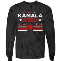 Kamala Stfu Funny Kamala Harris Usa Flag Tie-Dye Long Sleeve Shirt