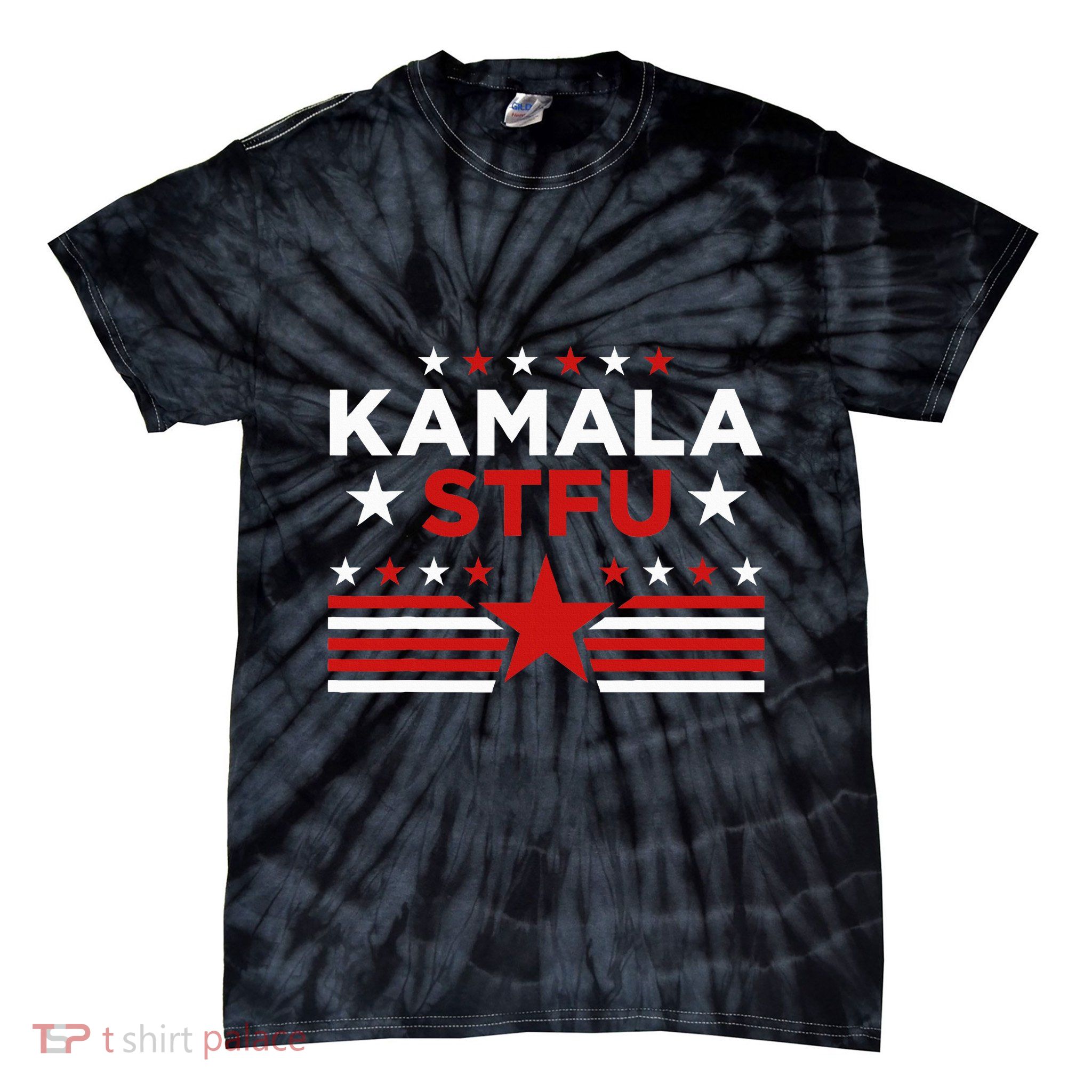 Kamala Stfu Funny Kamala Harris Usa Flag Tie-Dye T-Shirt