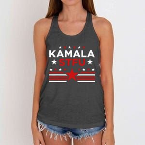 Kamala Stfu Funny Kamala Harris Usa Flag Women's Knotted Racerback Tank