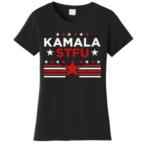 Kamala Stfu Funny Kamala Harris Usa Flag Women's T-Shirt