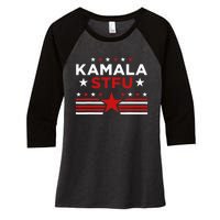 Kamala Stfu Funny Kamala Harris Usa Flag Women's Tri-Blend 3/4-Sleeve Raglan Shirt