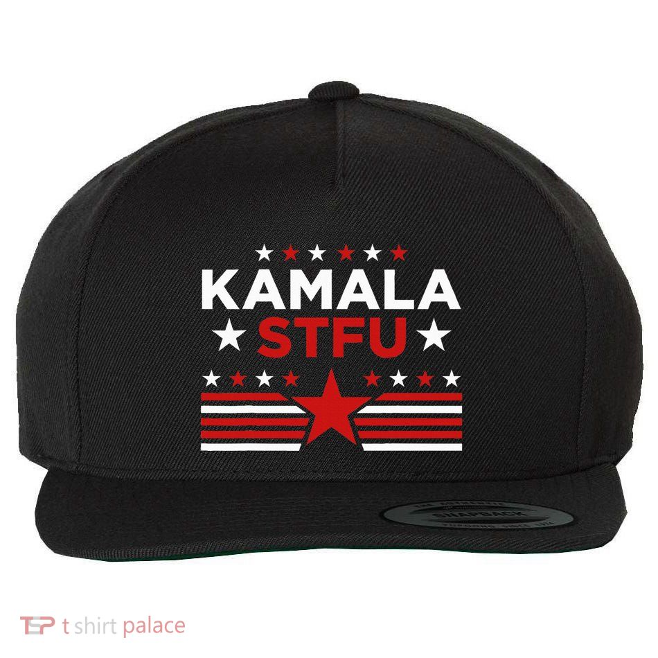 Kamala Stfu Funny Kamala Harris Usa Flag Wool Snapback Cap