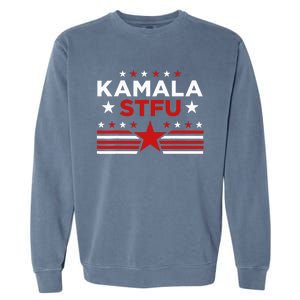 Kamala Stfu Funny Kamala Harris Usa Flag Garment-Dyed Sweatshirt