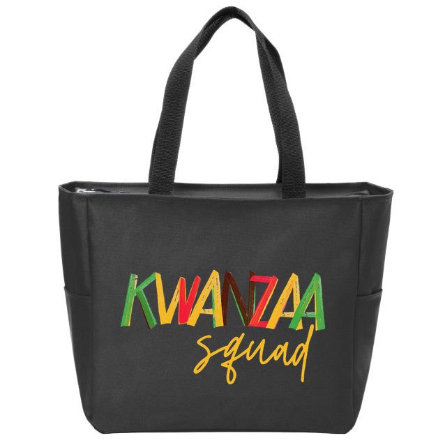 Kwanzaa Squad Funny Celebration Kwanzaa Family Matching Zip Tote Bag