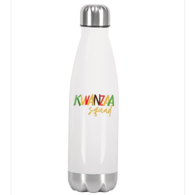 Kwanzaa Squad Funny Celebration Kwanzaa Family Matching Stainless Steel Insulated Water Bottle