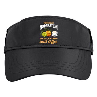 Knitting Shirts Funny Coffee Lover Quote Knitting Lover Adult Drive Performance Visor