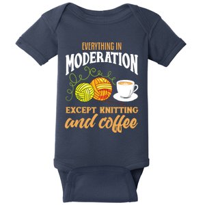 Knitting Shirts Funny Coffee Lover Quote Knitting Lover Baby Bodysuit