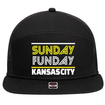 KC Sunday Funday Kansas City Sunday Funday 7 Panel Mesh Trucker Snapback Hat