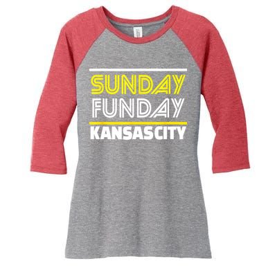 KC Sunday Funday Kansas City Sunday Funday Women's Tri-Blend 3/4-Sleeve Raglan Shirt