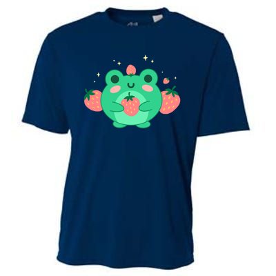 Kawaii Strawberry Frog Cute Retro Japanese Aesthetic Cooling Performance Crew T-Shirt