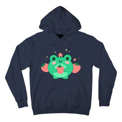 Kawaii Strawberry Frog Cute Retro Japanese Aesthetic Tall Hoodie