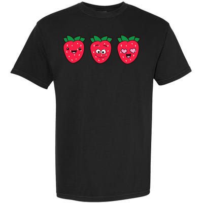 Kawaii Strawberry Fruit Cute Strawberries Garment-Dyed Heavyweight T-Shirt